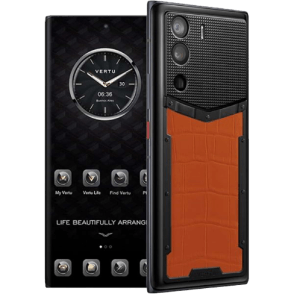 Metavertu Curve Orange Alligator Leather Clous De Paris Pro Thumb Vertuvietnam