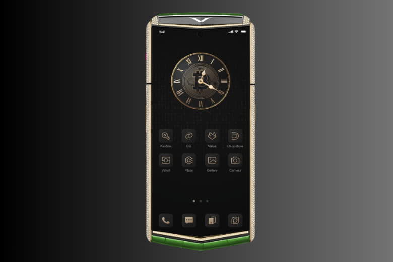 Vertu Agent Q Alligator Gold Full Diamond Collectors Edition Bamboo Green Alli 1tb