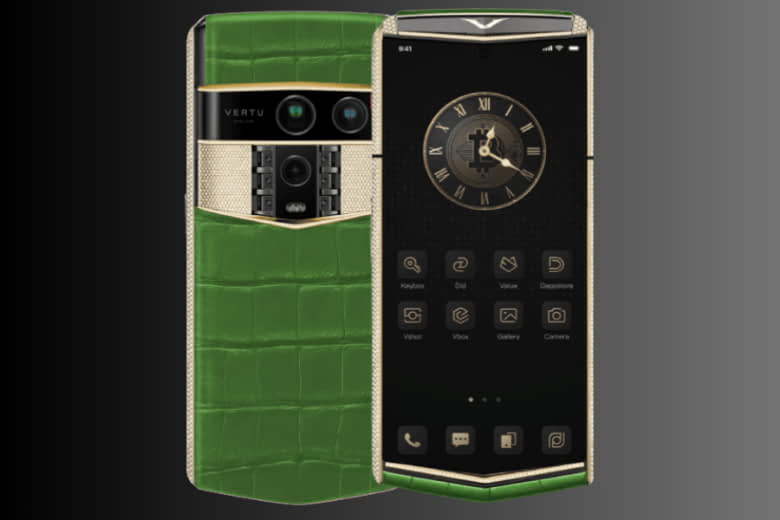 Vertu Agent Q Alligator Gold Full Diamond Collectors Edition Bamboo Green Alli 1tb