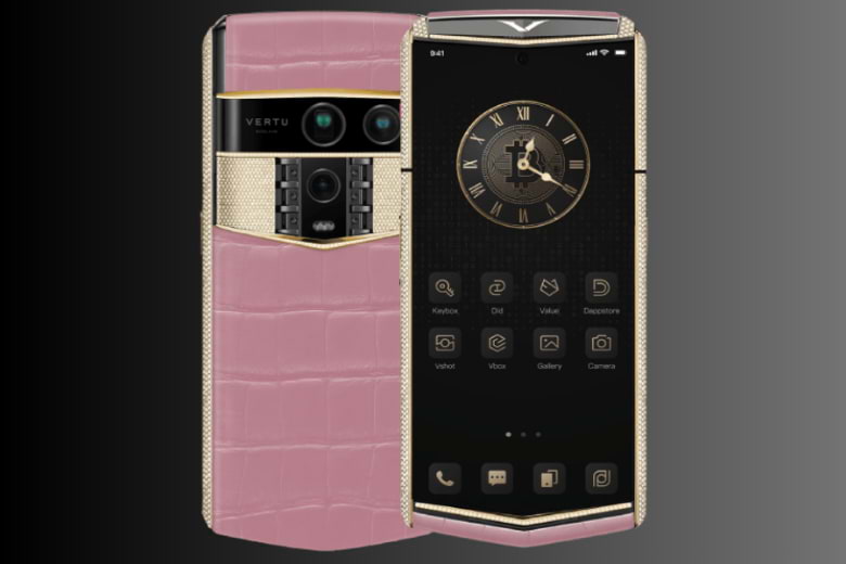 Vertu Agent Q Alligator Gold Full Diamond Collector's Edition Sakura Pink Alli 1TB 2 Vertu Agent Q Alligator Gold Full Diamond Collectors Edition Sakura Pink Alli 1tb