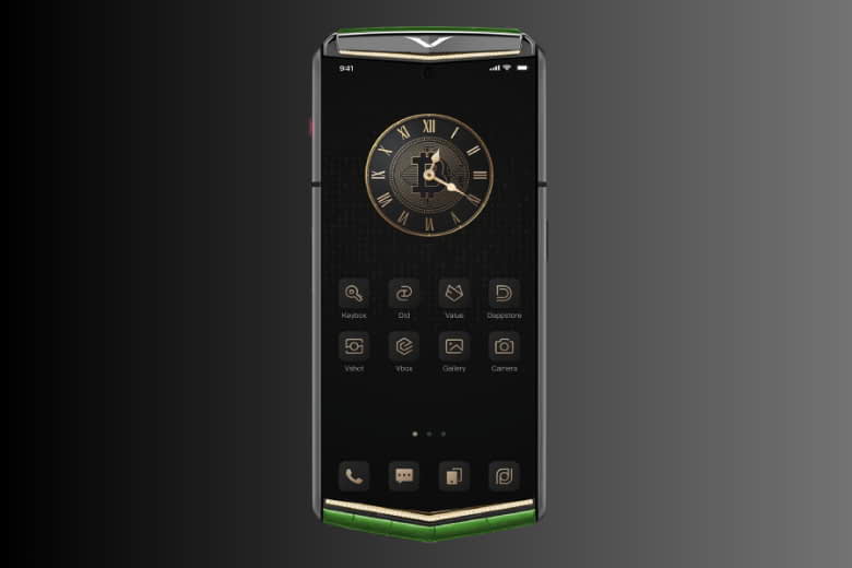 Vertu Agent Q Alligator Quint Gold Diamond Collector’s Edition Bamboo Green 1TB