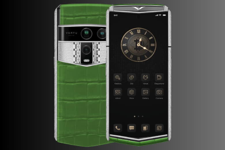 Vertu Agent Q Alligator Silver Full Diamond Collector’s Edition Radiant Bamboo Green Alli 1TB