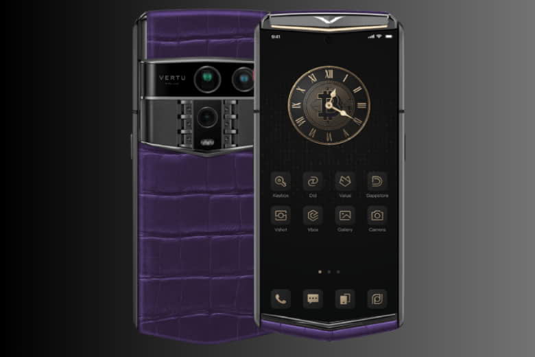 Vertu Agent Q Alligator Single Gold Diamond Collector’s Edition Grape Purple 1TB