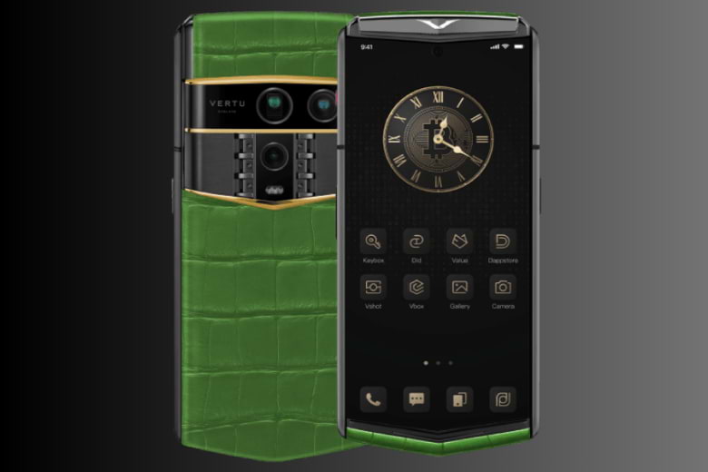 Vertu Agent Q Black Premium Set Tri Gold Accent Bamboo Green Alli 1tb