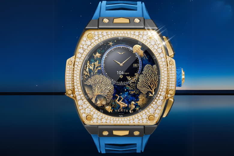 VERTU Watch S1 Finished Set Bespoke Gold Blue and White Carbon Fiber Navy Blue Strap 3 Vertu Grand Watch S1 Vertuvietnam