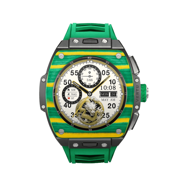 VERTU Watch S1 Finished Set Yellow and Green Carbon Fiber Green Strap 1 Vertu Watch S1 Finished Set Yellow And Green Carbon Fiber Green Strap 1