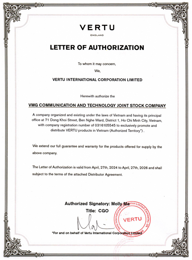 Ủy quyền Vertu